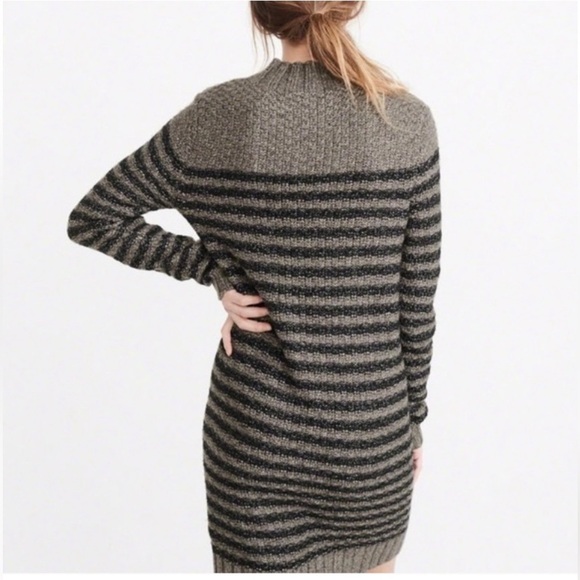 Abercrombie & Fitch Striped Sweater Dress Turtleneck Cotton Blend Women’s Small - Picture 2 of 10